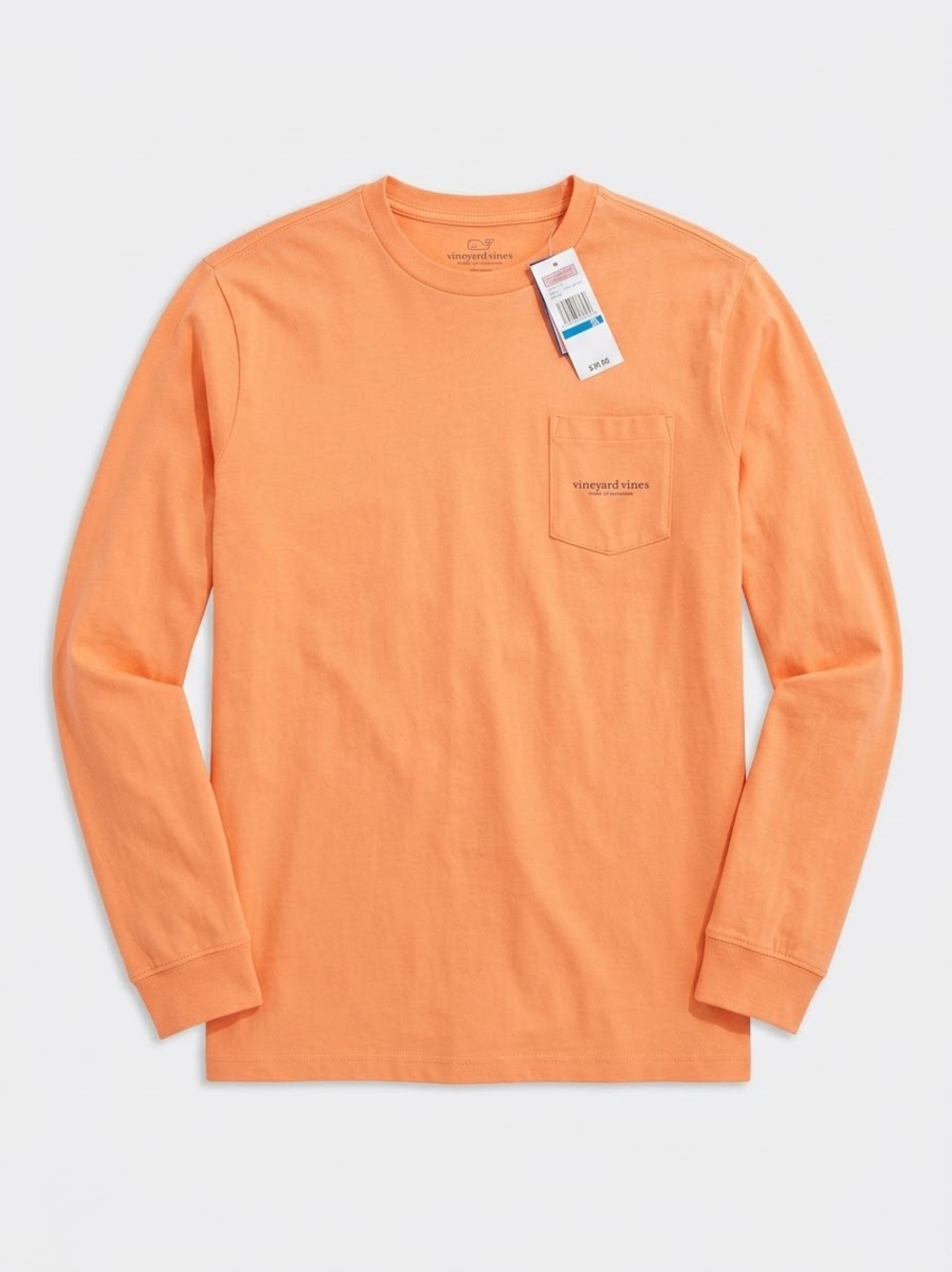Vineyard Vines Kids Long-Sleeve Pocket Tee - Coral